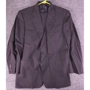 Hart Schaffner Marx 2 Piece Suit Mens 46L 35X31 Charcoal Pinstripe Super‎ 100s
